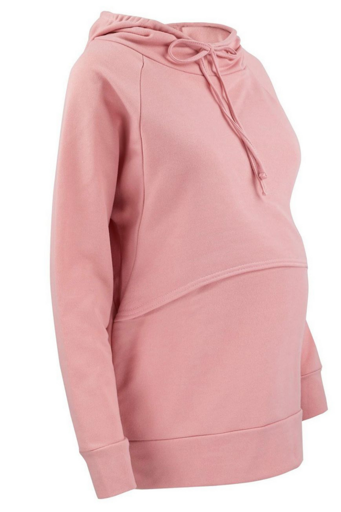 Mama Licious Mamalicious Maternity nursing hoodie with zip function in pink  - ShopStyle